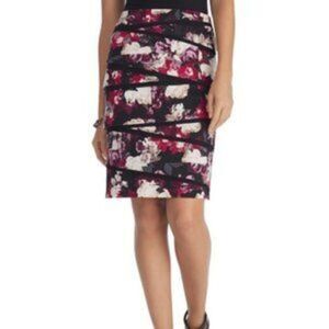 White House Black Market Tiered Floral Skirt 6